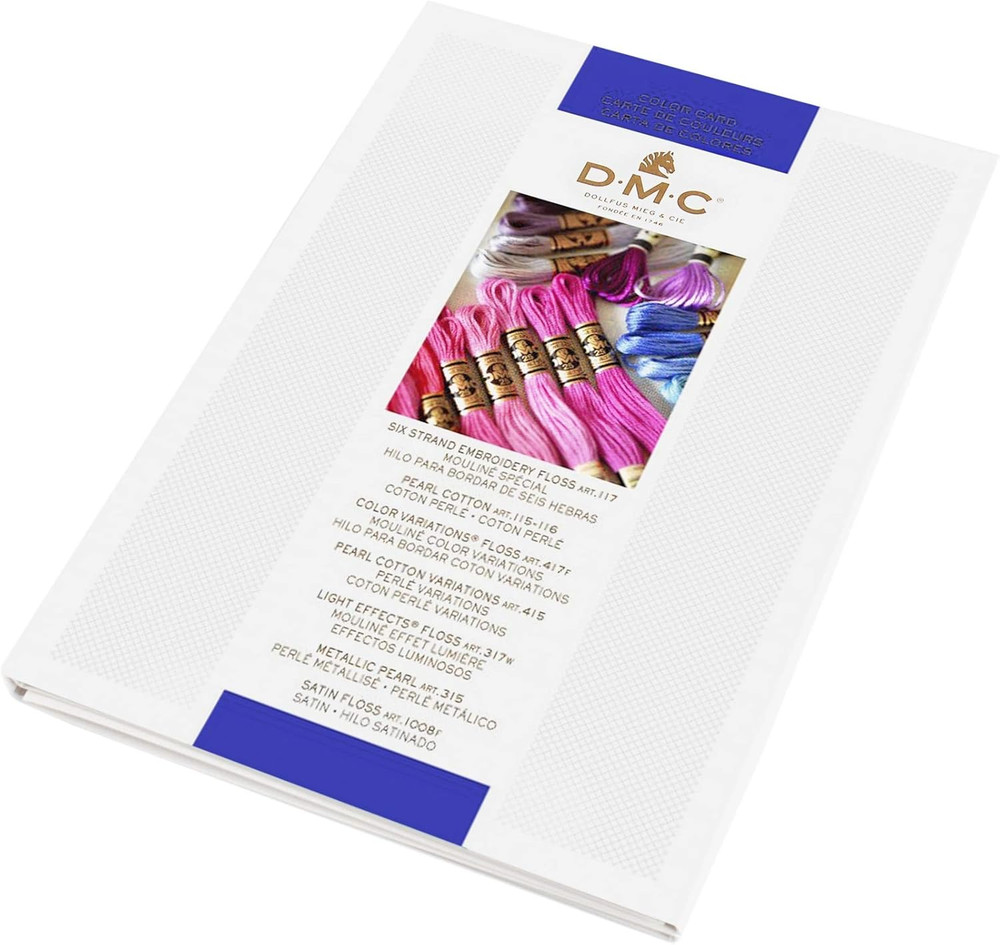 COLORCRD Needlework Threads 12-Page Printed Color Card with Thread Guide