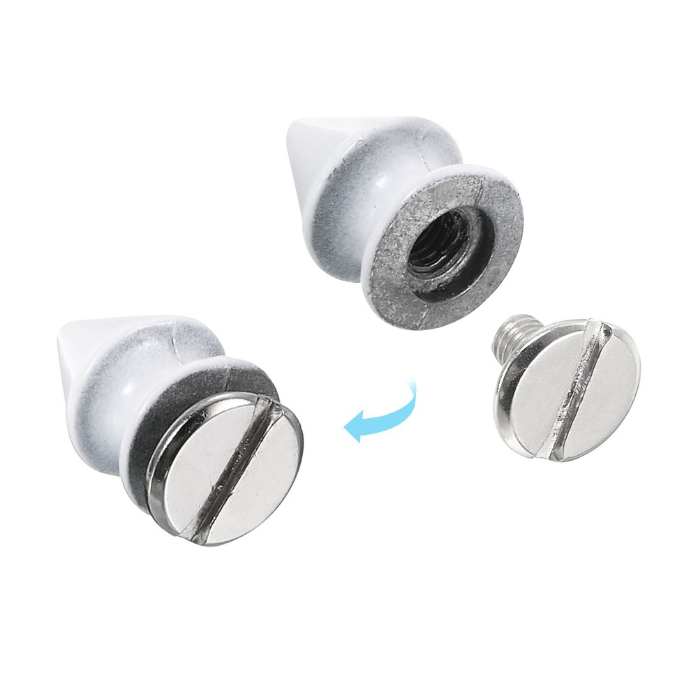 20Sets Cone Spike Stud Rivet,12mm Tree Studs and Spikes White