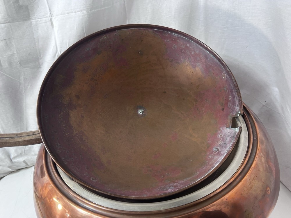 Huge Copper & Brass Chafing Dish Designer J.C. Moore Coppersmith