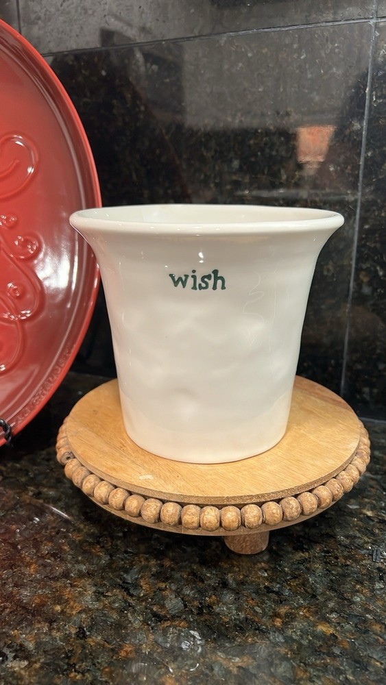 Pottery Barn “wish” Christmas Cache Pot