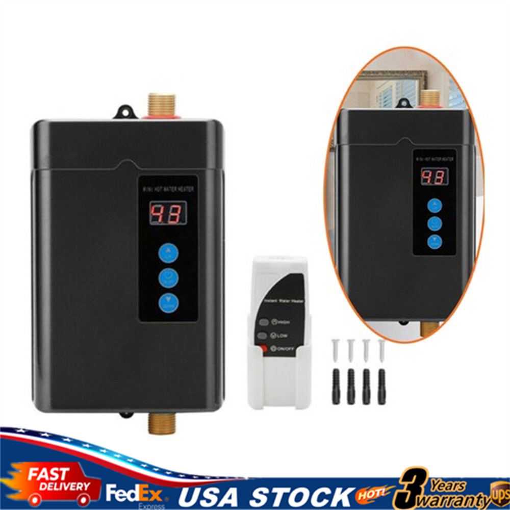 Electric Hot Tankless Water Heater Shower Instant Boiler Kitchen Bathroom 110V