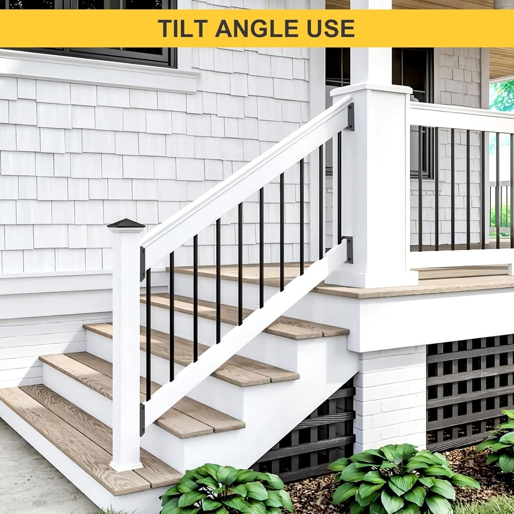 Multi-Angle Deck Railing Bracket Set for 2x4 Wood Posts - Quick Installation
