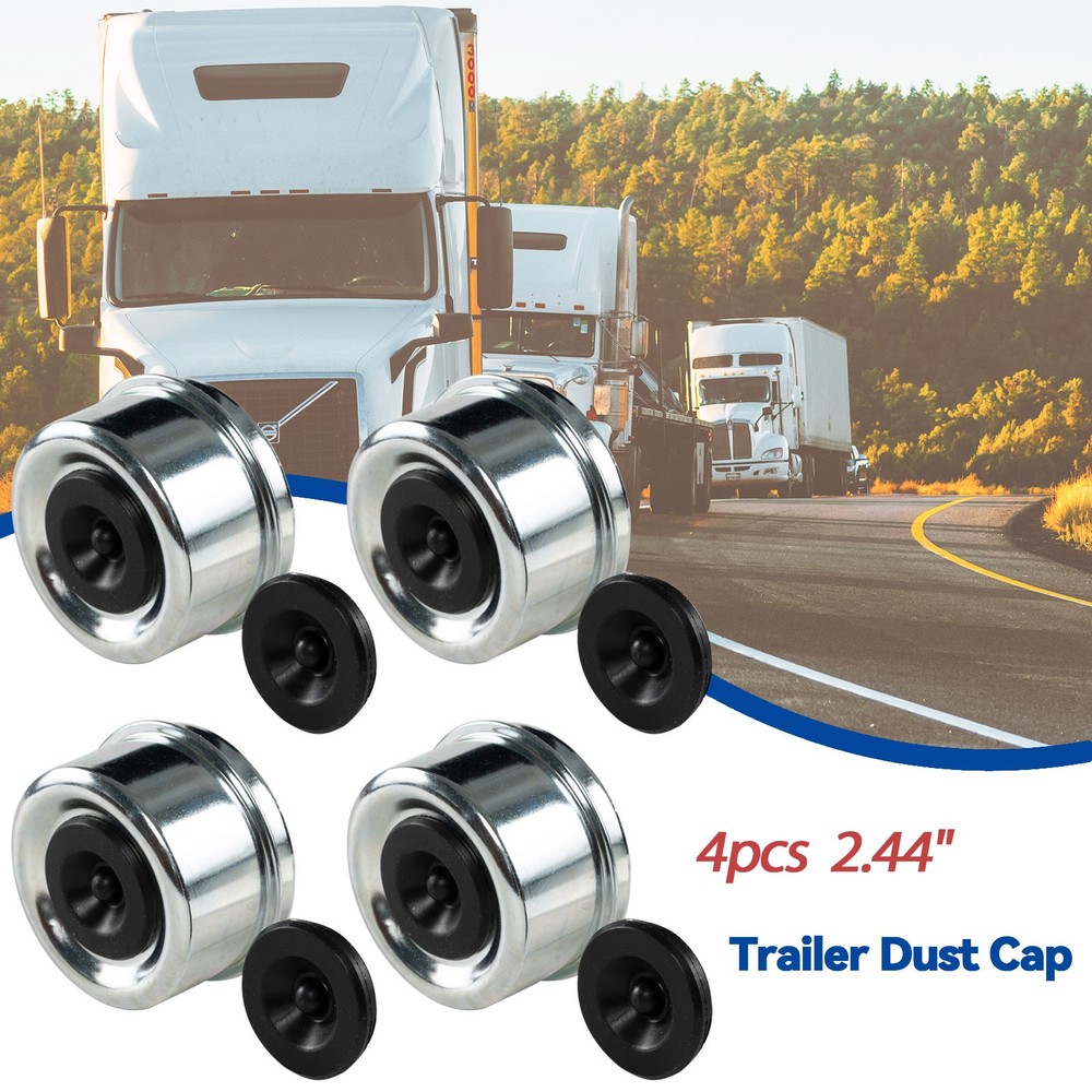 4Pcs 2.44" Trailer Bearing Dust Cap, Bearing Buddy Caps, Trailer Axle Grease Cap