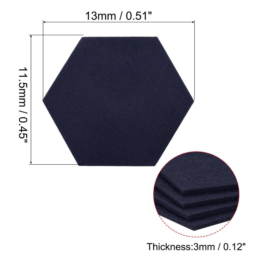 Felt Coasters 4pcs Hexagonal Tampons Dark Blue