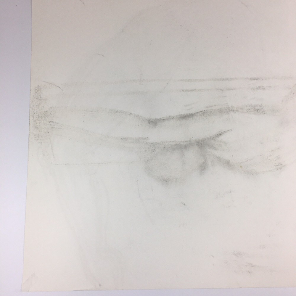 Kip Gresham Unsigned Original Charcoal Drawing Gymnast Curwen Archive #15
