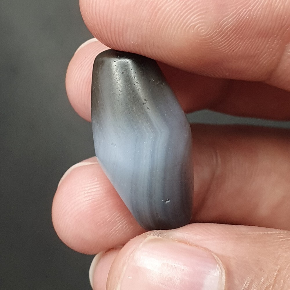 Antique Persian Himalayan Blue Chalcedony Agate Bead
