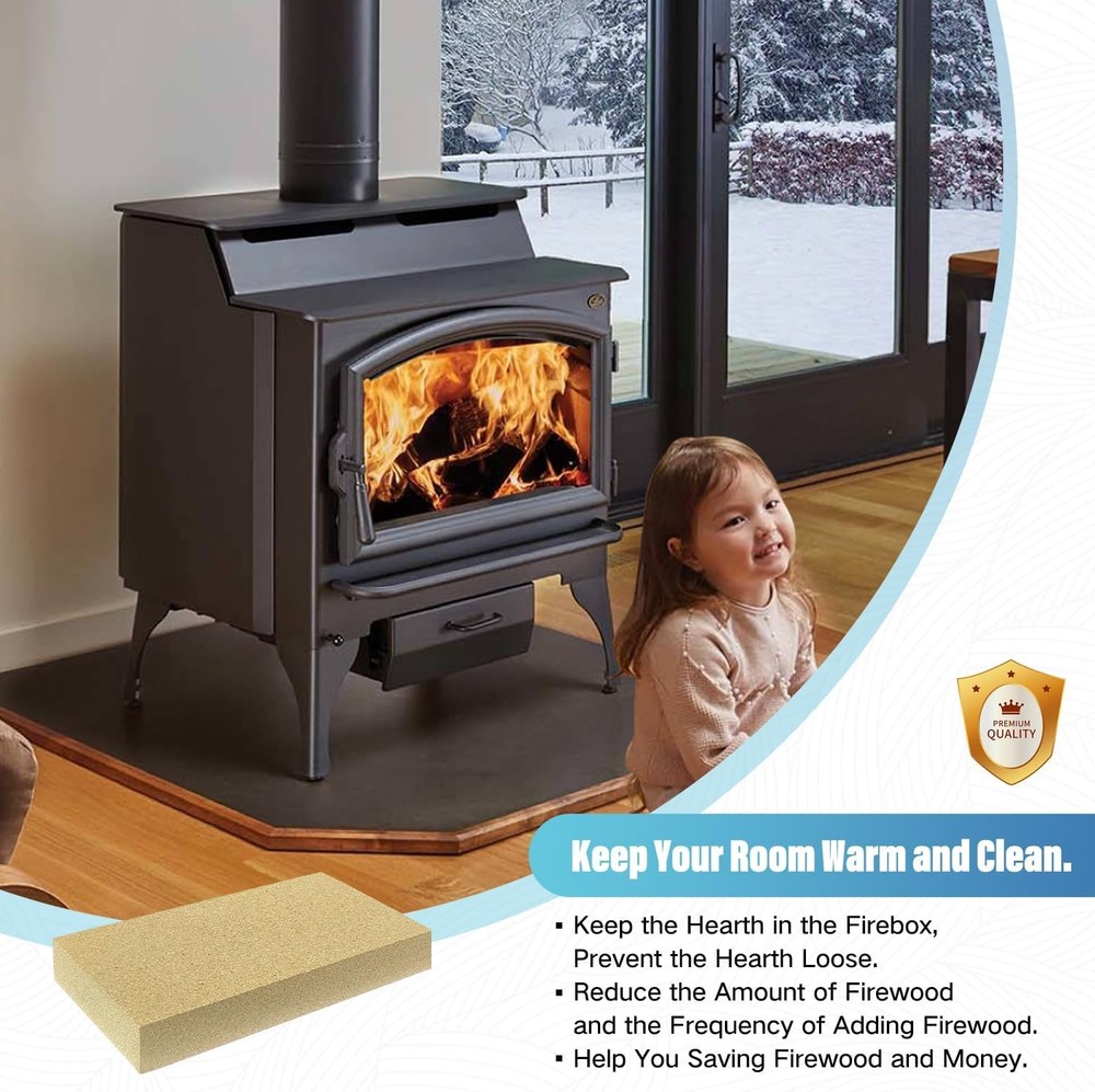 Woodstove Firebricks, Upgrade Fire Bricks Replacement for US Stove FBP6, Size 9"