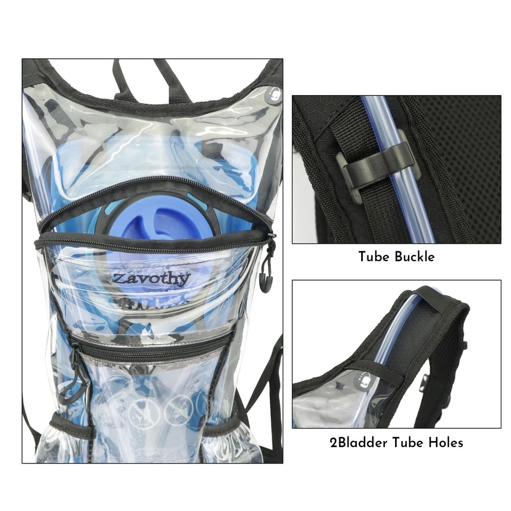 Transparent Rave Hydration Pack - Hydration Backpack - Hydropack with 3L Blad...