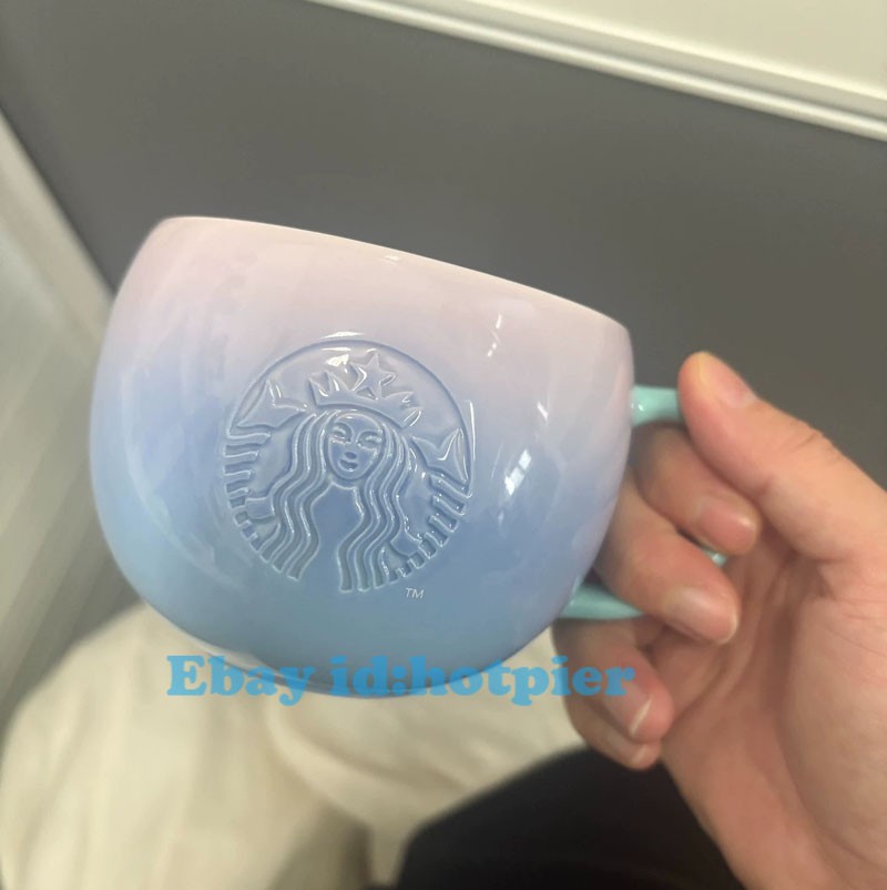2019 Starbucks Summer Clouds Ceramic Mug Cup Purple 12OZ