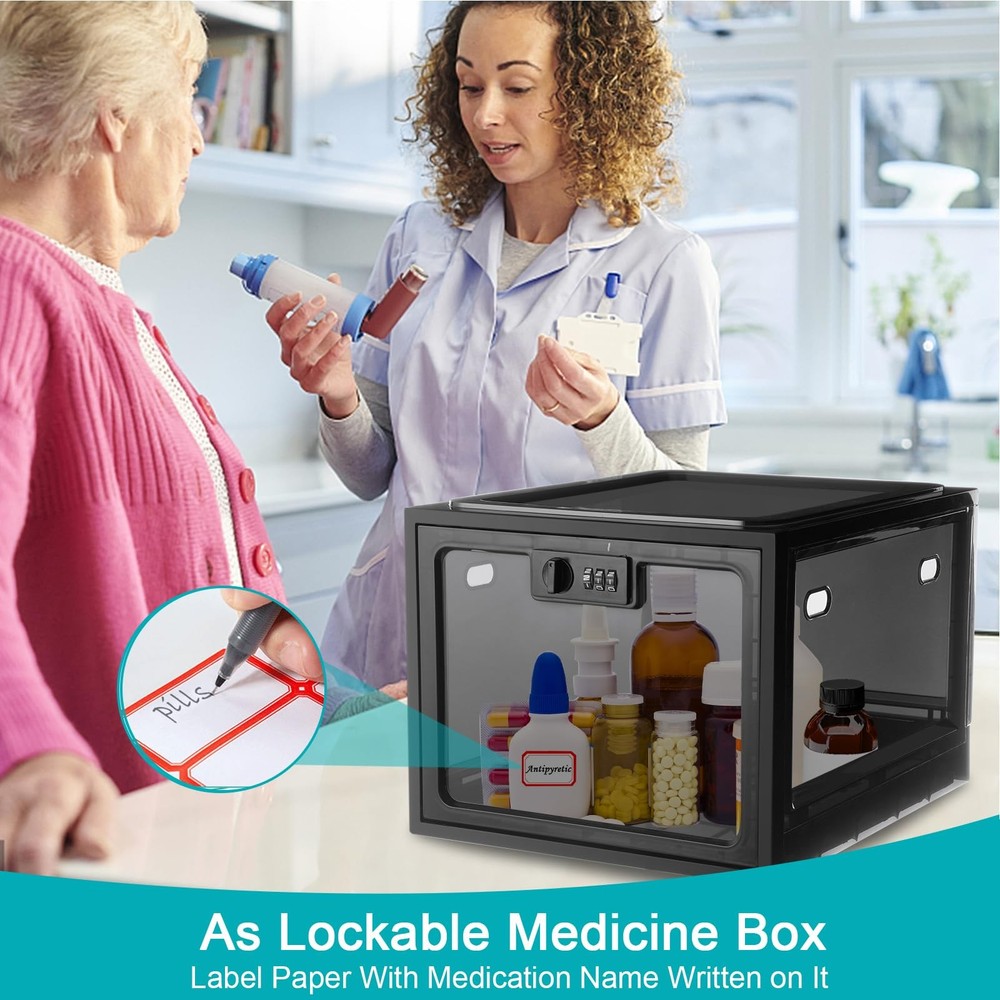 Lalifebuss Combination Lock Boxes for Personal Items, Lockable Storage Box for O