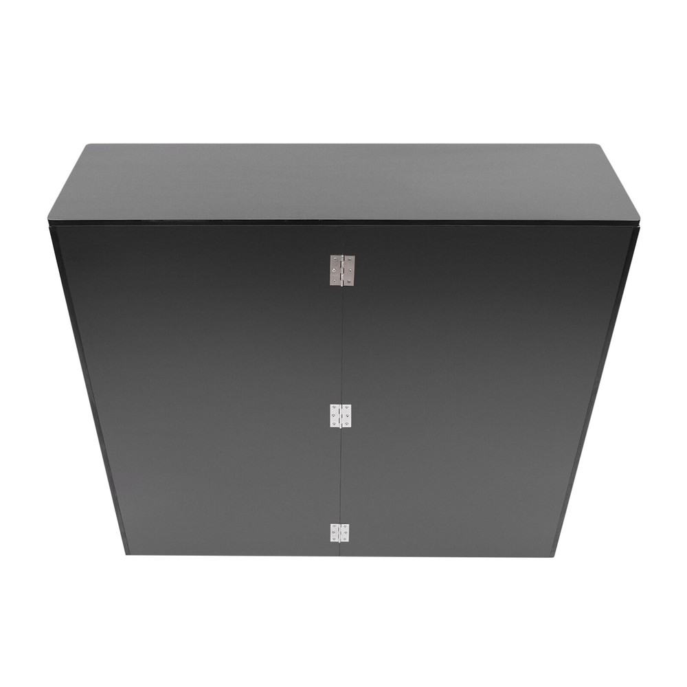 2-Tier Portable Event Bar Rectangular Foldable Bar Portable Bar Cabinet 66-110lb