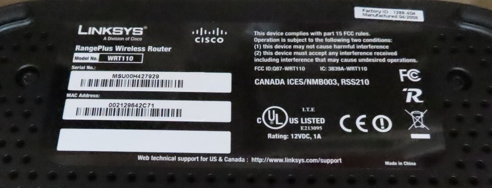 LINKSYS By CISCO Range Plus Wireless Router