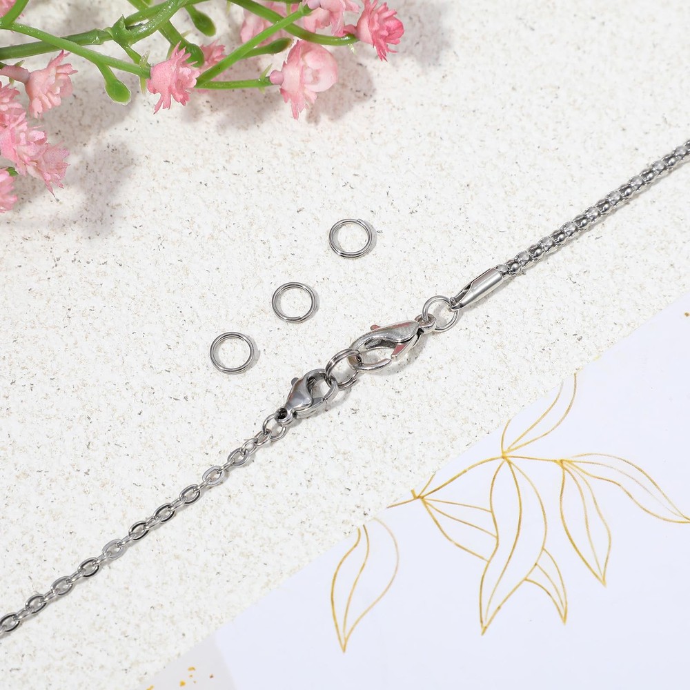 100pcs 6mm Double Open Jump Rings, Mini Stainless Steel Split Ring Silver