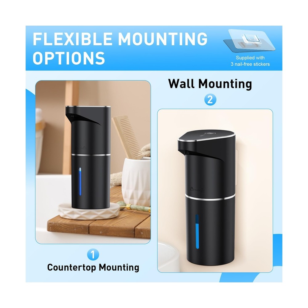 Automatic Soap Dispenser,Touchless Hand Wall Mount Rechargeable 3 Gear Adjust...