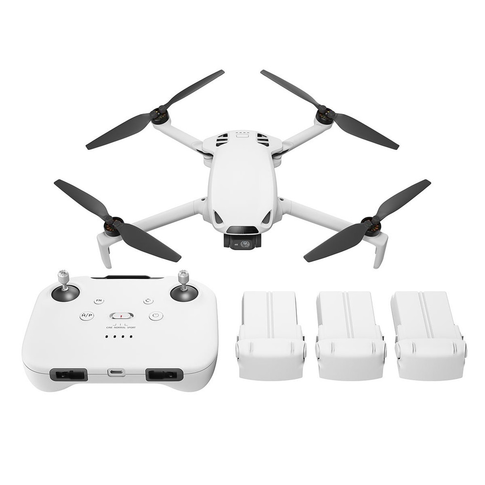 Skyrover S1 4K Drone Fly More Combo with Remote Controller, White, Bundle with 6