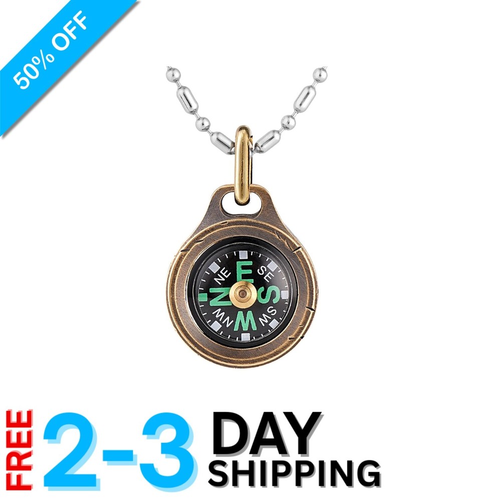 High-Precision Mini Compass - Lightweight Brass Pendant for Outdoor Navigation