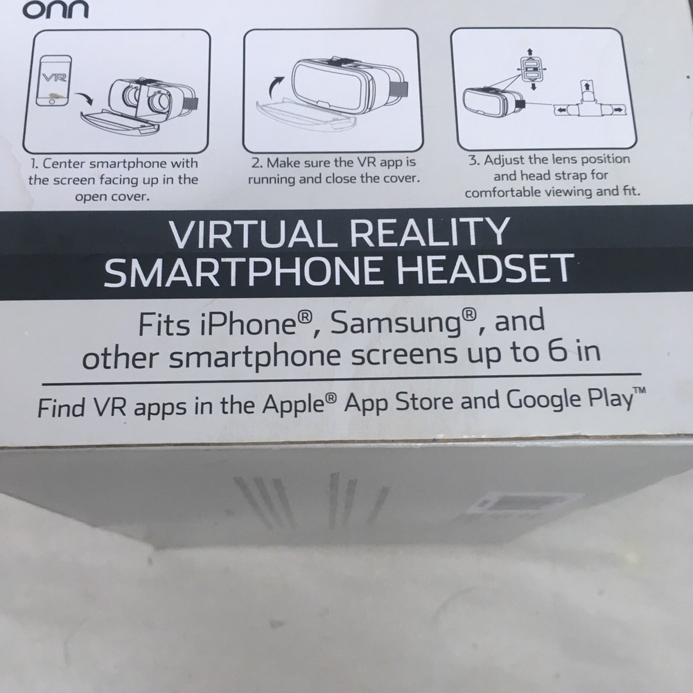 ONN White Virtual Reality VR Smartphone Headset for Apple or Android