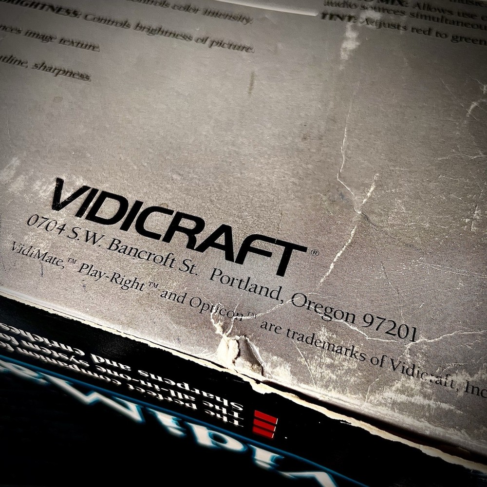 VIDICRAFT VidiMate Digital Stabilizer Opticon Processing July 1988 VDM-100