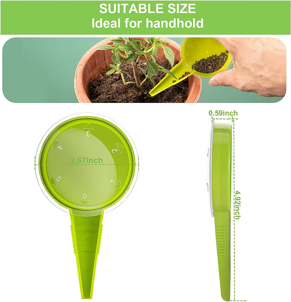 Sowing Seed Dispenser Hand Tool 6 Pack Handheld 6 PCS Light Green