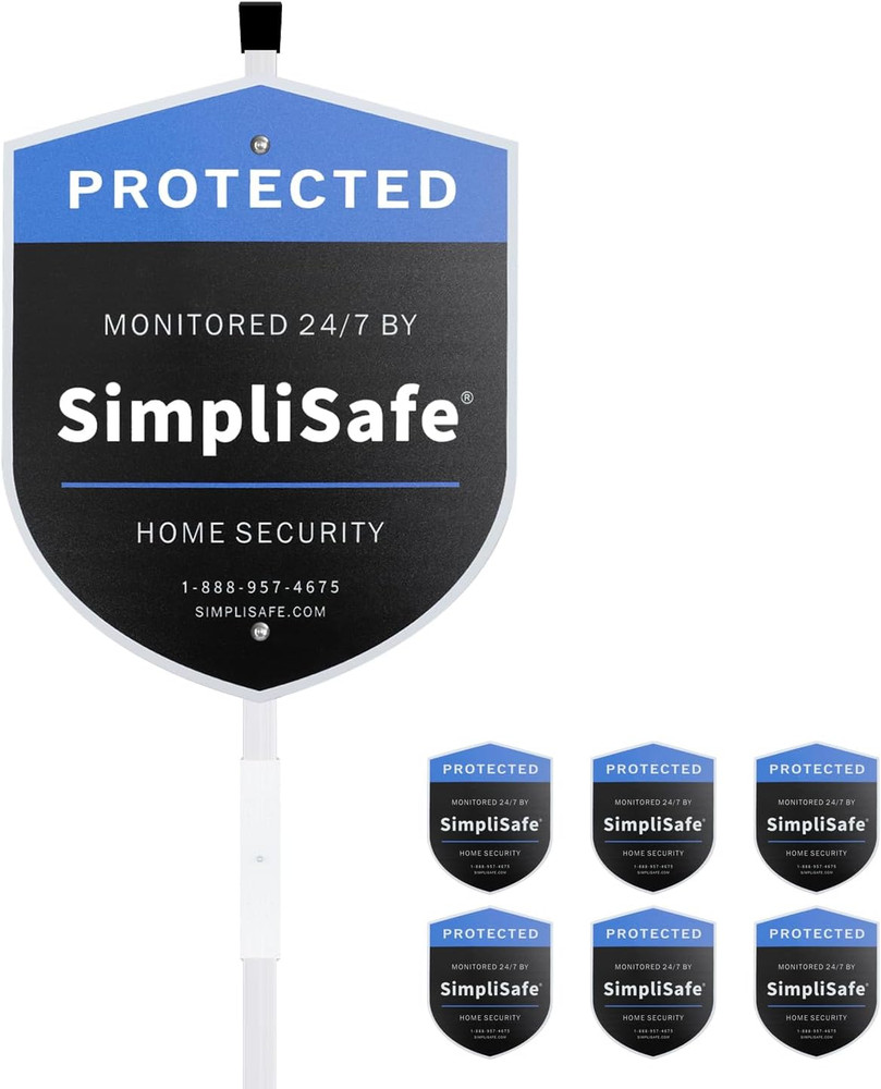 1 Yard Sign & 6 Window Stickers for Simplisafe Home Security System