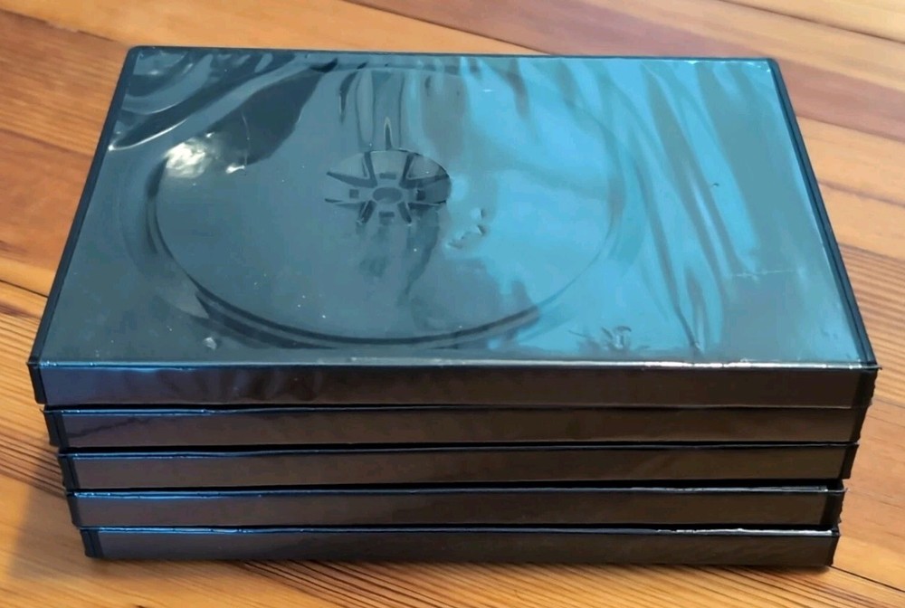 (5) Standard Black Double 2 Discs DVD Case Lot