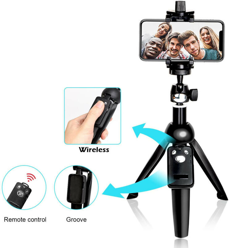 Universal Selfie Stick Tripod Stand for Cell Phone camera with Bluetooth Remote