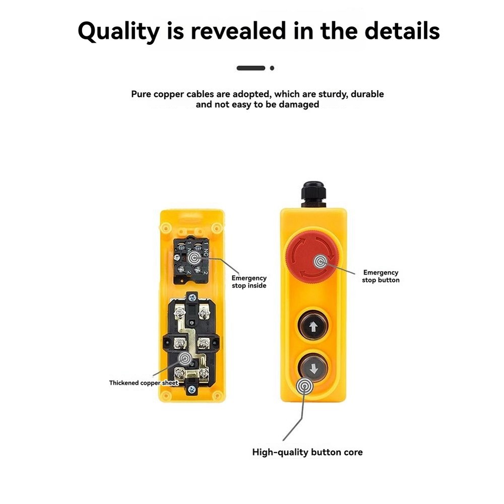 Rain Proof Lifting Button Box Emergency Stop Button 2.2KW Direct Control7414