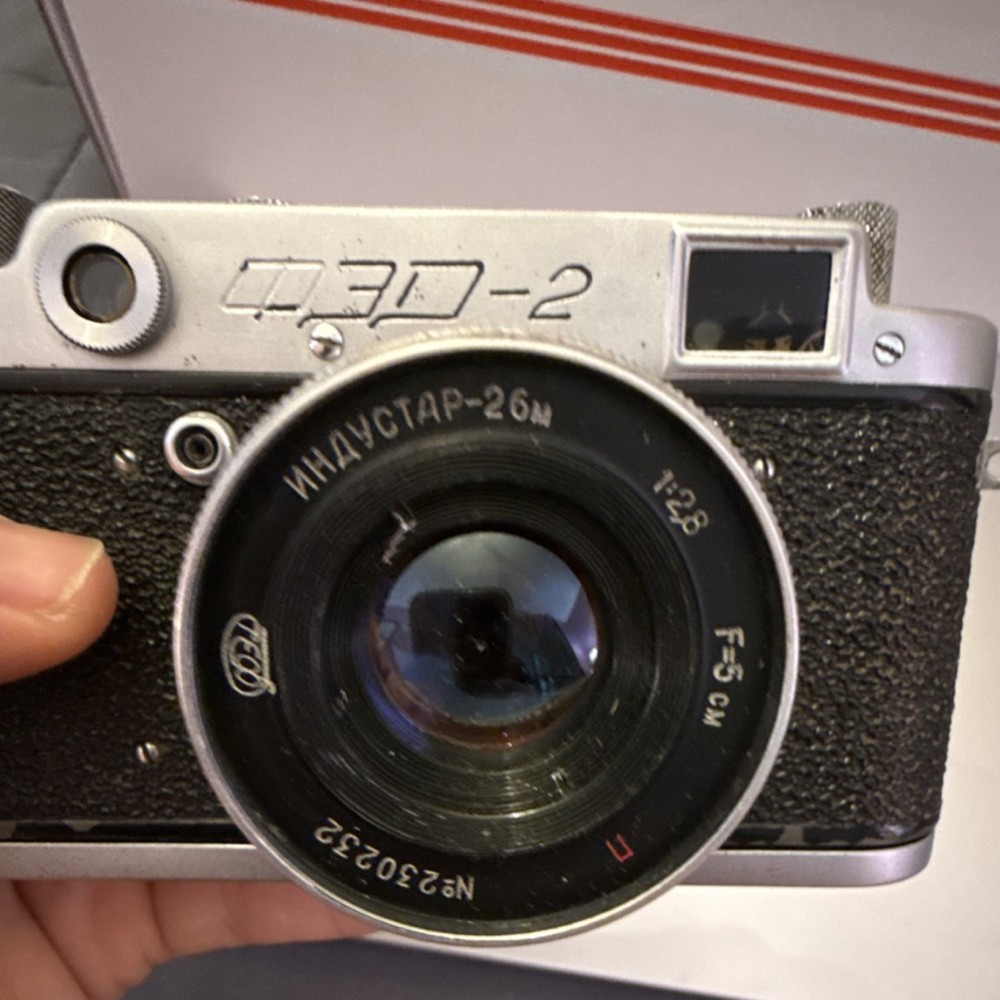 FED-2 Rangefinder Camera Silver Black with Industar-26M Lens and case
