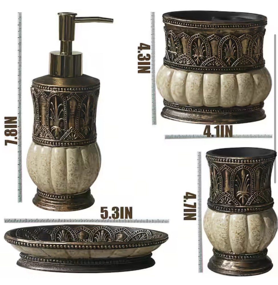 4-Piece Pumkins Bath Accessory Set