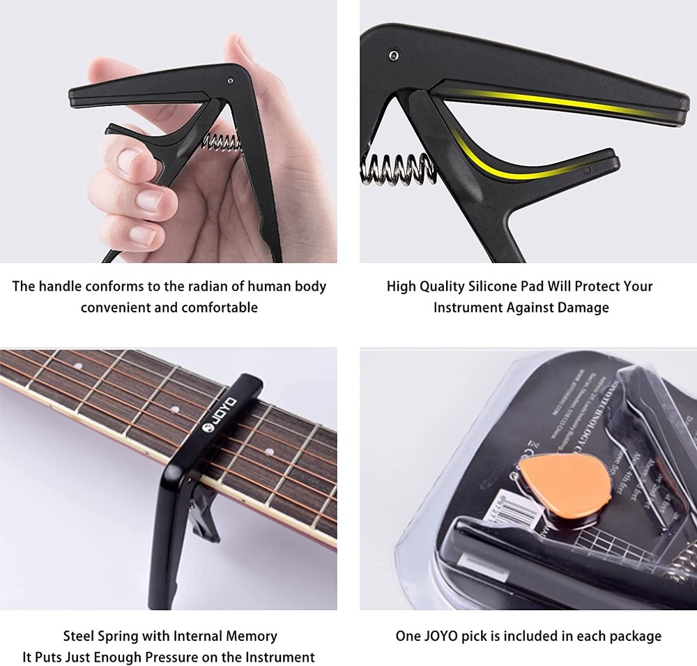 JOYO Guitar String Picker Evenly stressed each string Folk Acoustic Guitar Capo
