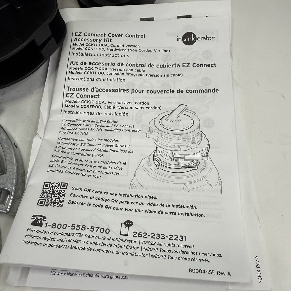 Insinkerator Cover Control Accessory Kit with Cord CCKIT-00A READ!