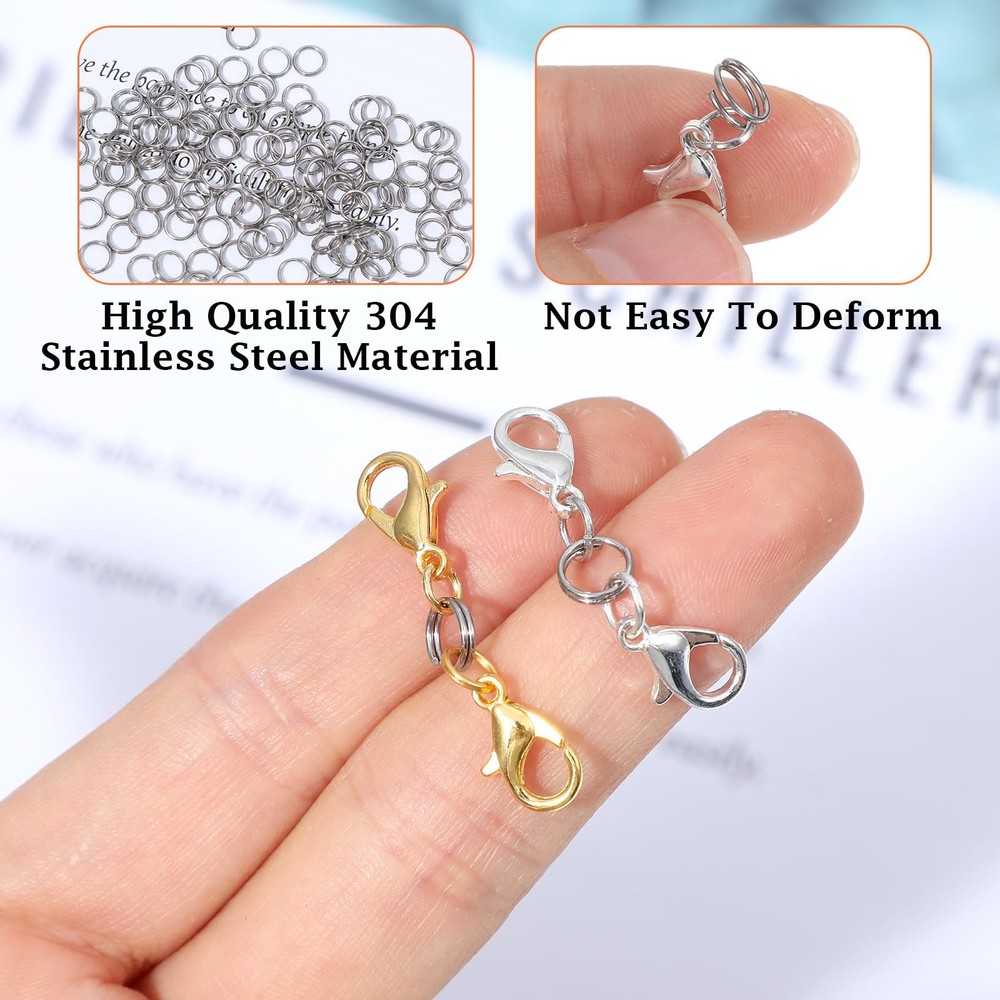 100pcs 6mm Double Open Jump Rings, Mini Stainless Steel Split Ring Silver
