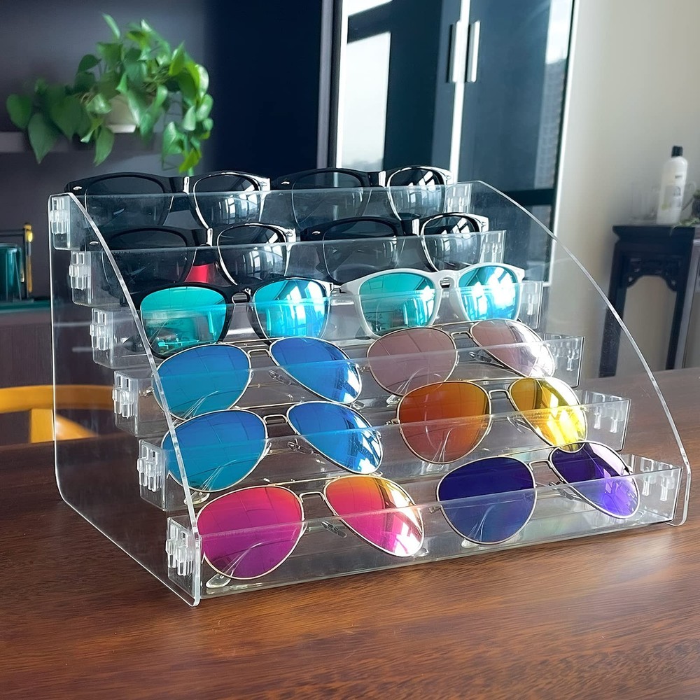 MineSign Sunglasses Organizer Clear Eyeglasses Display Case Sticker Display T...