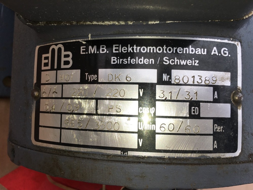 EMB Motor DK6 German Motor ------------ Possible Schaublin Motor -------------