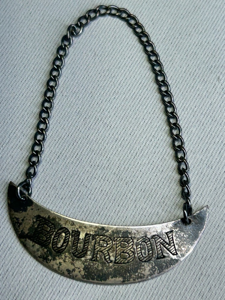 Vintage Sterling Silver Bourbon Decanter Label