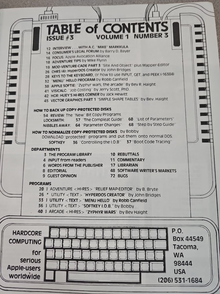 Hardcore Computing Magazine 1982 Apple Computer