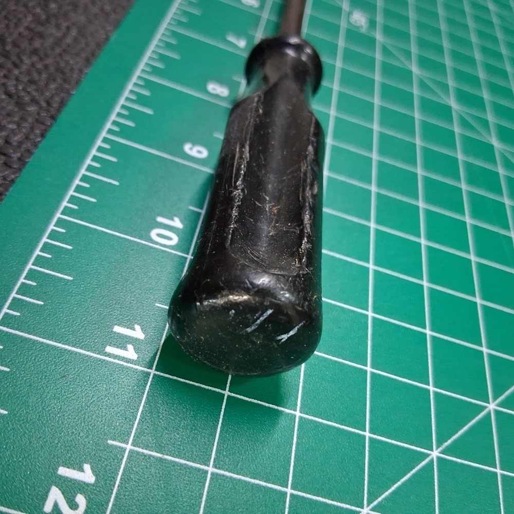 Vintage Black Plastic Handle 7" Slotted Flat Head Tip Screwdriver