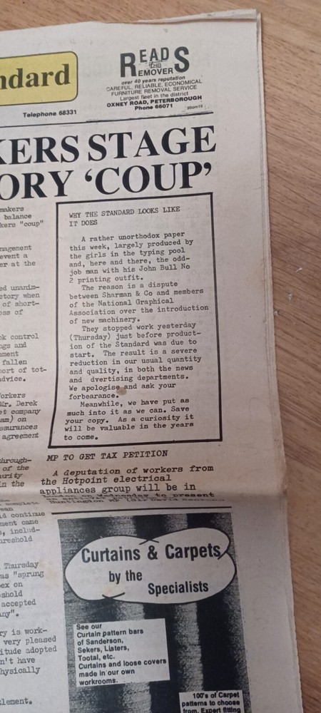 Peterborough Standard 16 May 1975 Typed