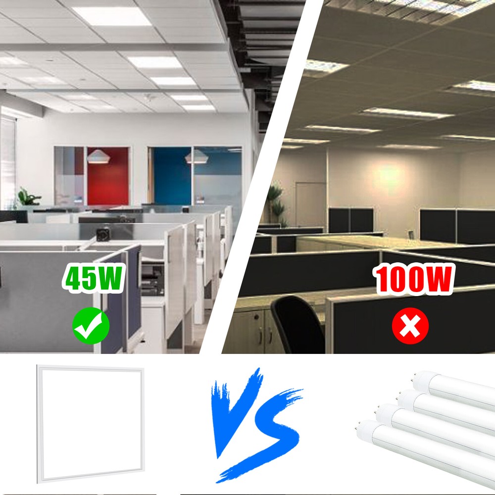 2x2 Drop Ceiling Light Fixture, 45W 5000K Recessed Back-Lit LED Flat Panel Light