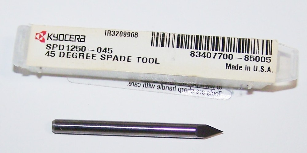 45 DEGREE 1/8" CARBIDE ENGRAVING SPADE TOOL - SPD1250-045