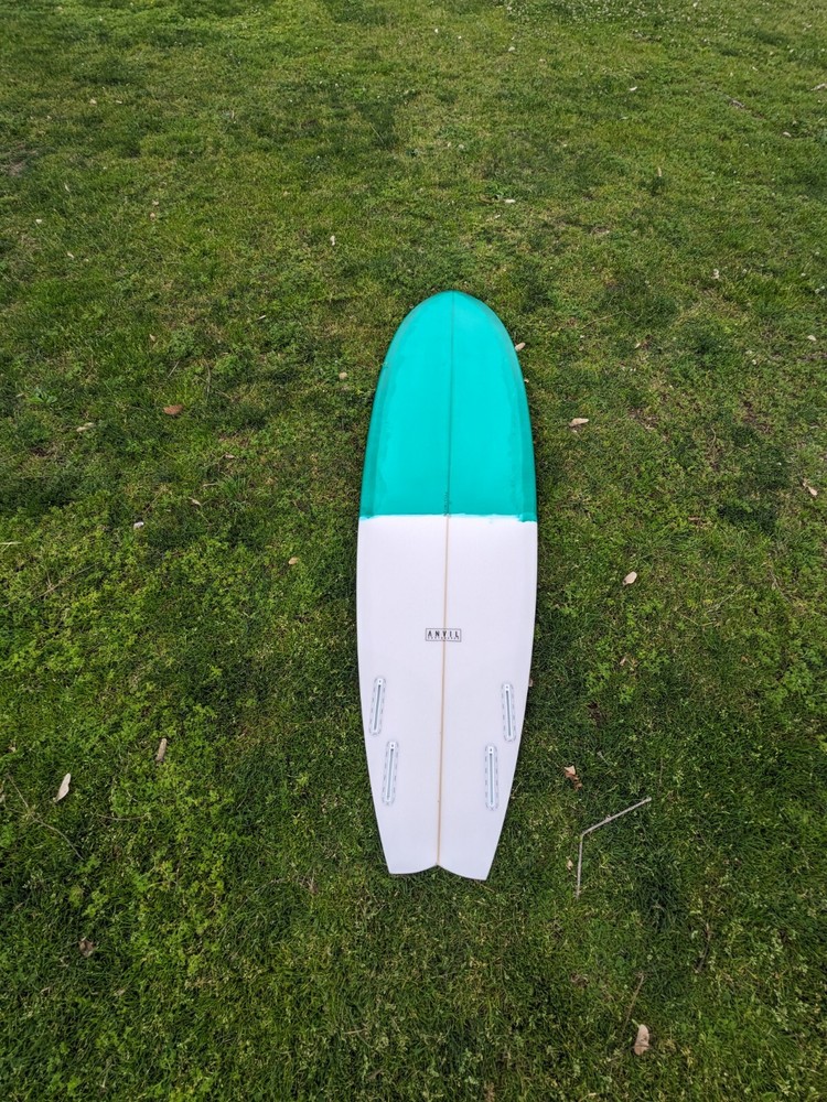 7'4" Quad Fin Mid Length Fish Surfboard