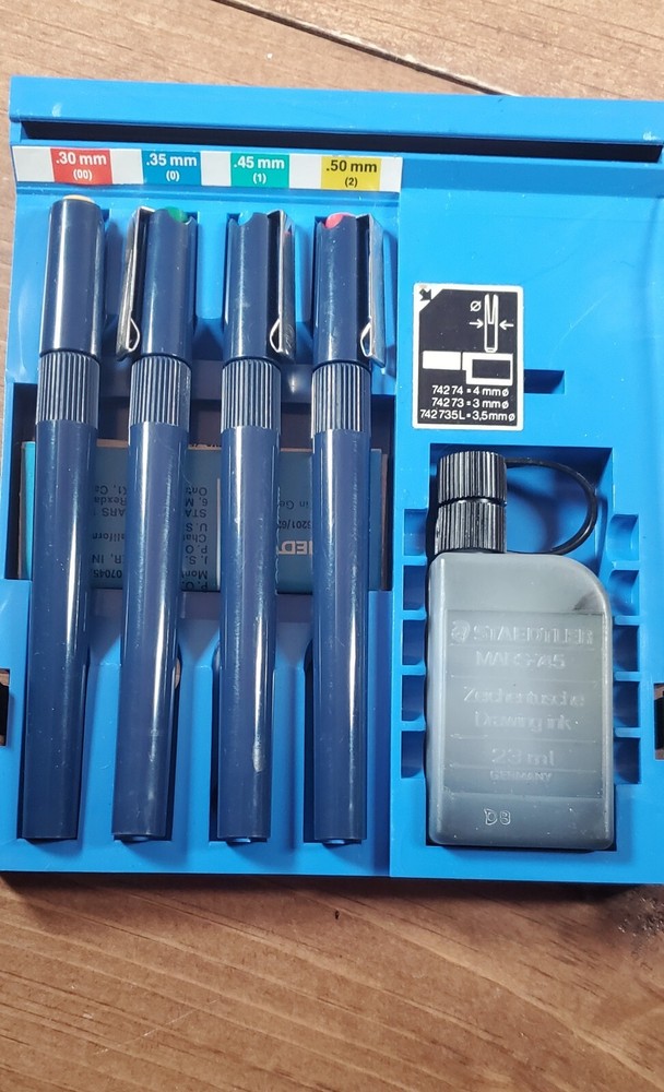 STAEDTLER MARS-700 TECHNICAL PEN SET 4 LINE WIDTH SIZES 700 S4 A6