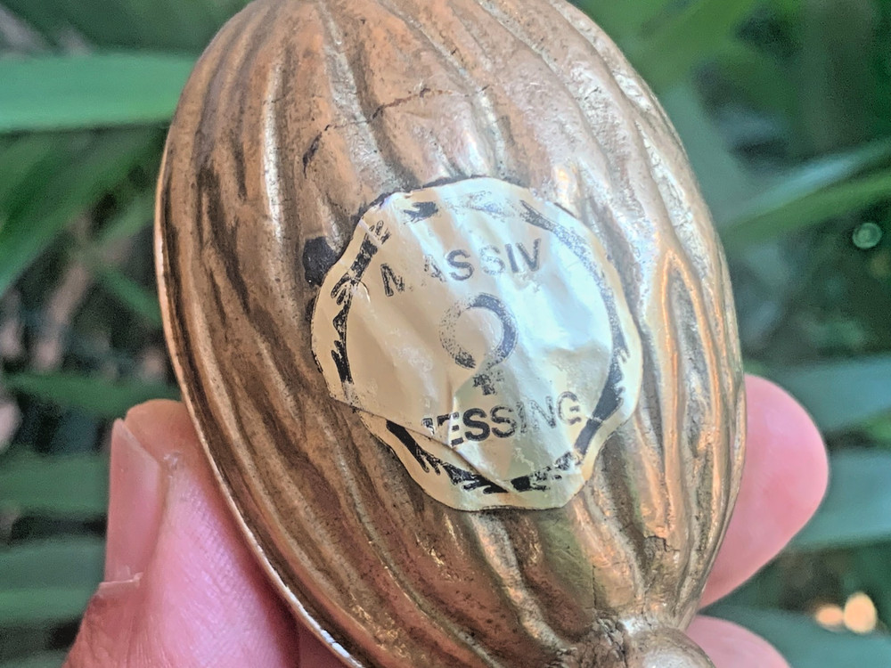 Vintage German Solid Brass Nut Cracker Walnut Shape Solid Messing RAFETSEDER