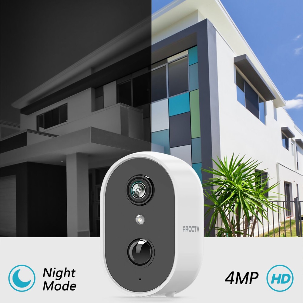 ARCCTV 4MP Solar Security Camera Outdoor Wireless IP Home Battery Powered Camera