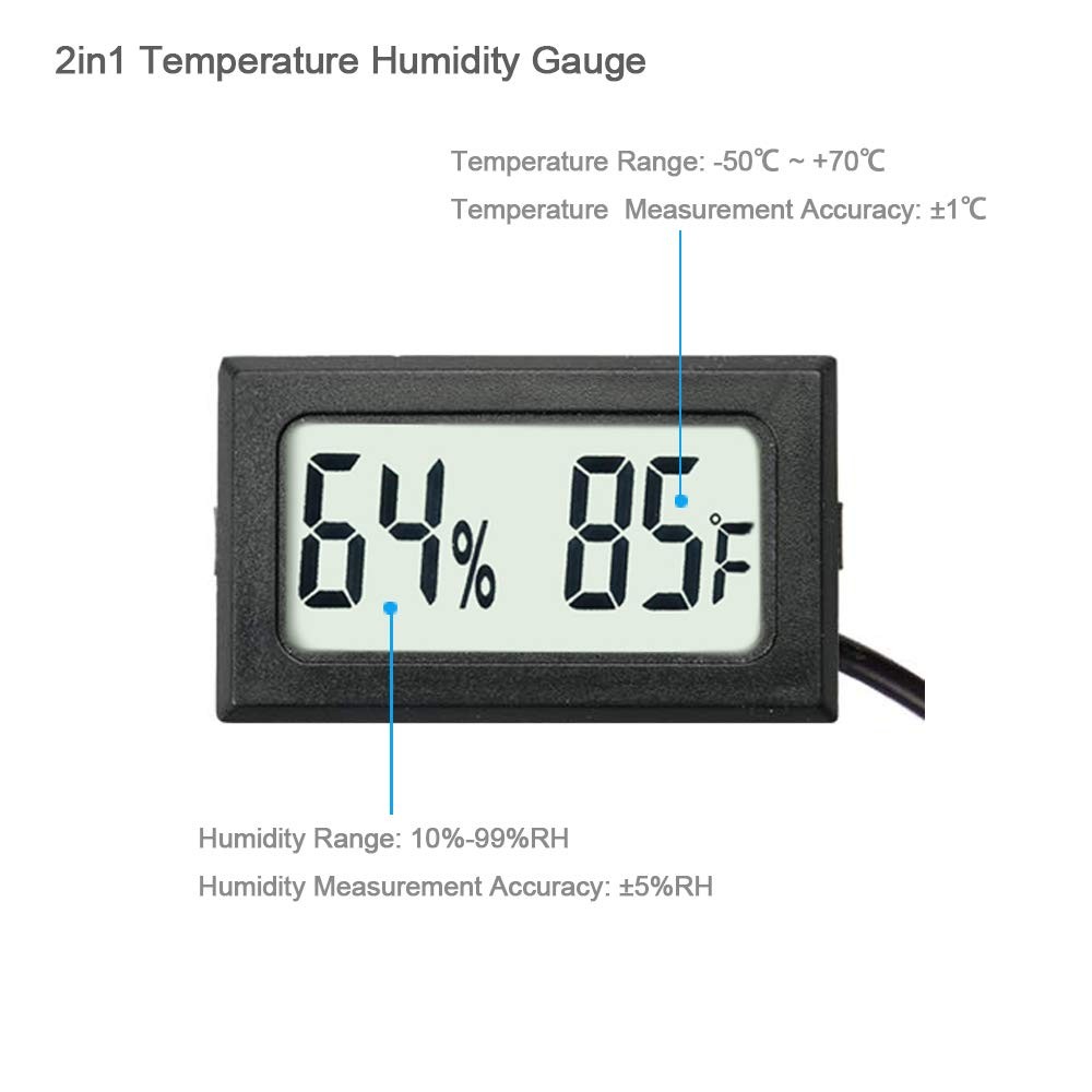 4-Pack Mini Digital Hygrometer Thermometer Gauge with Probe LCD Display Tempe...