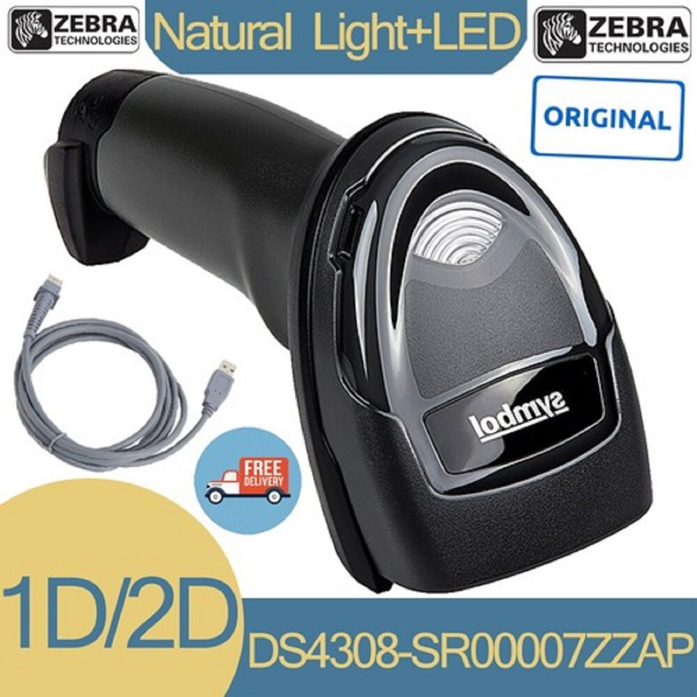 Symbol Zebra Motorola DS4308-SR 2D/1D QR Code USB Handheld Barcode Scanner Kit