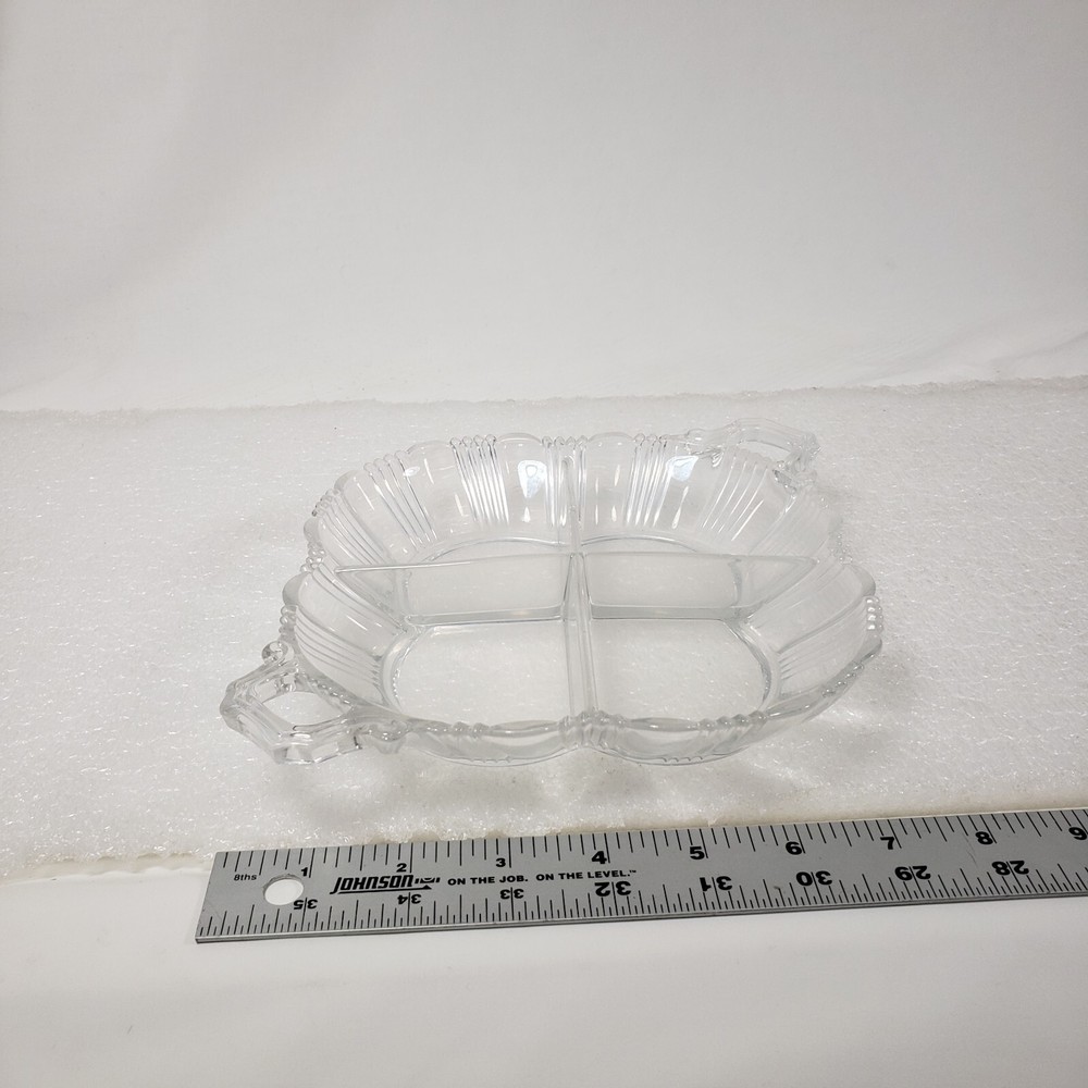 Clear Elegant Glass 4 Divide Candy Nut Decor Dish Unbranded End Table Lounge Art