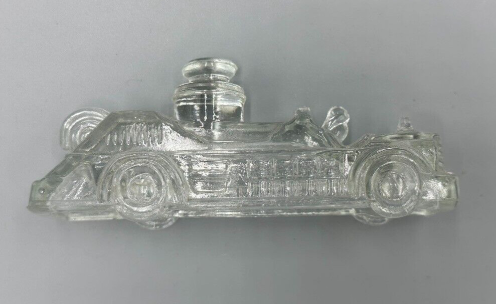 c 1946 FIRE ENGINE Victory Glass CANDY CONTAINER Vintage E&A 213