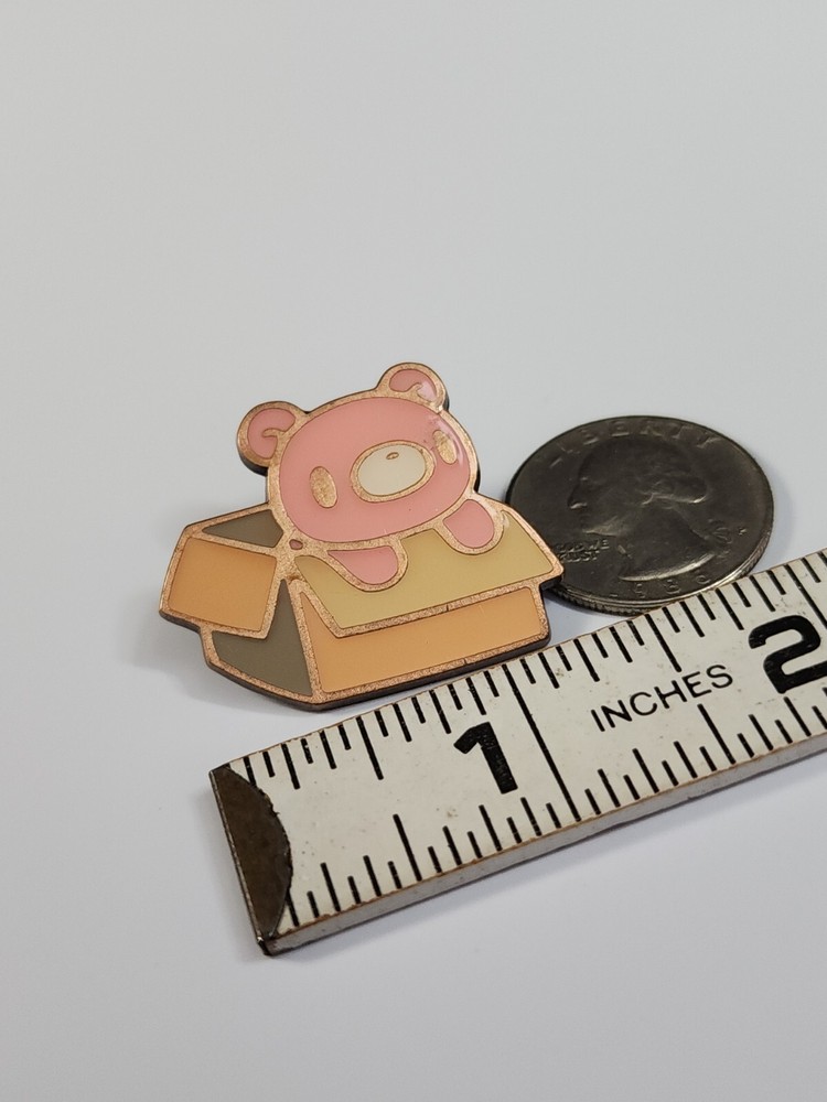 Pink Teddy Bear In A Box Lapel Pin