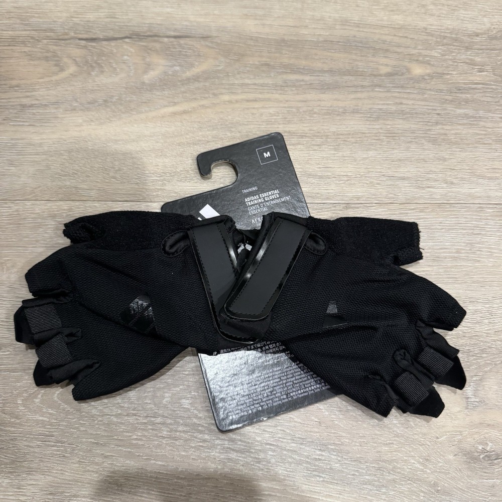 Adidas Essential Adjustable Workout Fingerless Gloves Black S